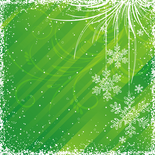 green christmas background, vector - Вектор,изображение