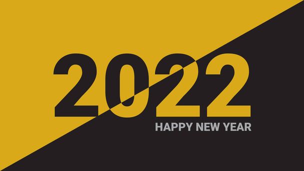 Happy New Year 2022. Template Background Festive Poster or Banner Design. Modern Happy New Year Background - Vetor, Imagem