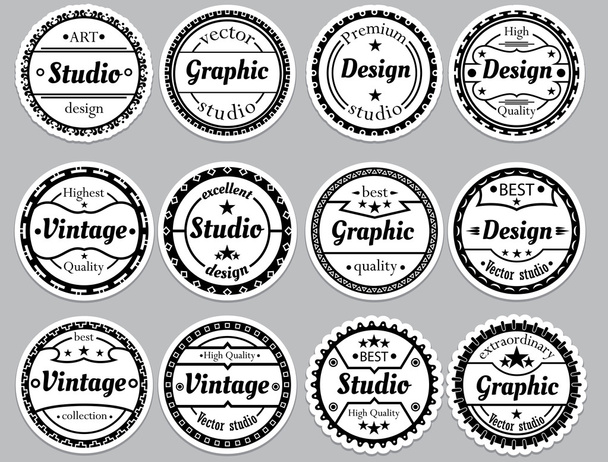 Set nice old-fashioned icon - Vector, Image