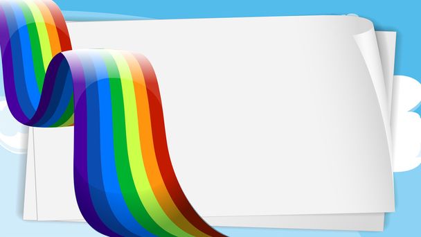 Empty bondpaper templates with a rainbow - Vector, Image