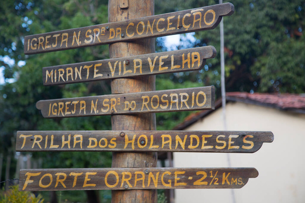 wooden sign with spanish letterings, travel shot - Photo, Image