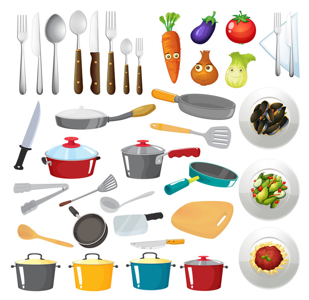 kitchen utensils - Vector, Image