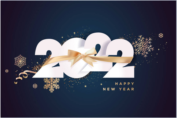 Happy New Year 2022 wenskaart.. Vector illustratie concept voor achtergrond, wenskaart, uitnodigingskaart, website banner, social media banner, marketing materiaal. - Vector, afbeelding