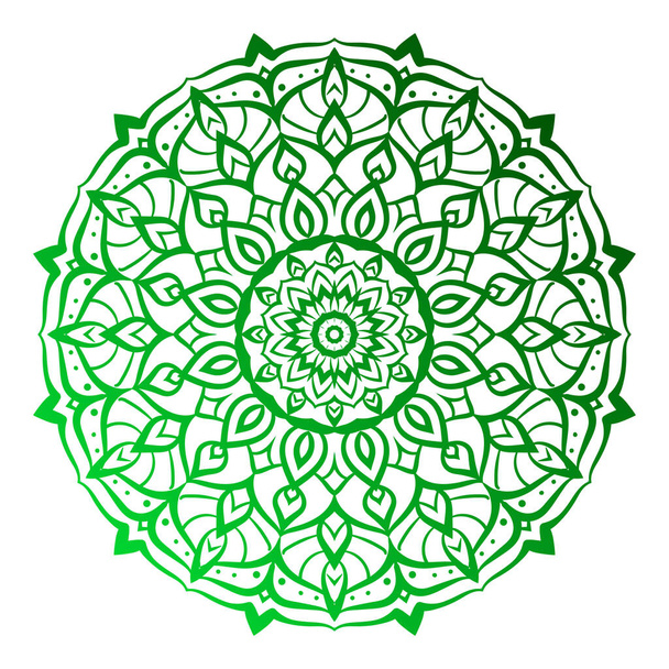 Etnik mandala sanat yuvarlak dekorasyonu simetrik vektör tasarım elementi - Vektör, Görsel