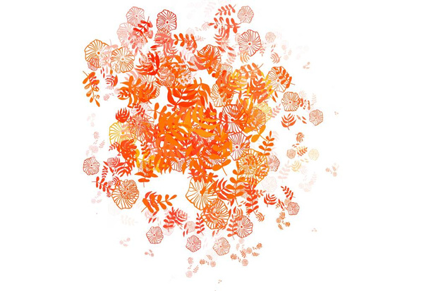 Light Red vector elegant pattern with leaves. An elegant bright illustration with leaves in Natural style. Doodle design for your web site. - Vector, Image