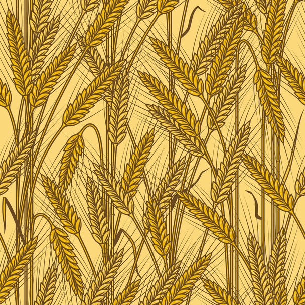 シームレスな穀物の耳の背景 - ベクター画像