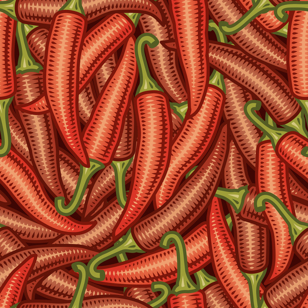 Varrat nélküli chili paprika háttér - Vektor, kép