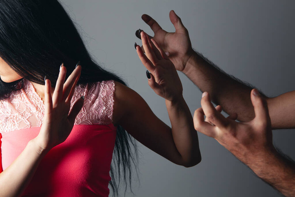 domestic violence. husband yells at wife - Photo, Image
