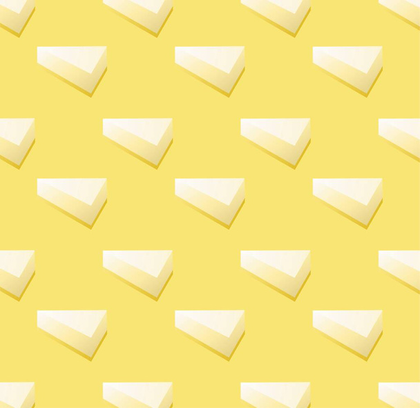黄色の背景にチーズケーキのベクトルシームレスなパターン. - ベクター画像