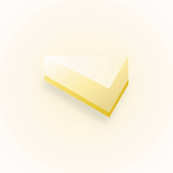 Pièce de gâteau au fromage sur fond jaune et blanc comme illustration vectorielle. - Vecteur, image