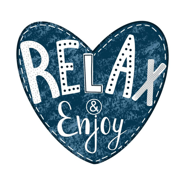 Letterin Relax and enjoy title. isolated illustration on a white background - Zdjęcie, obraz