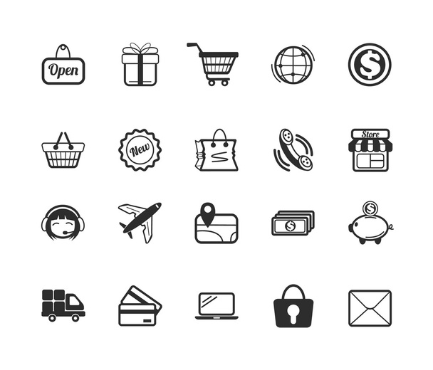 Set de iconos de comercio electrónico vectorial
 - Vector, imagen