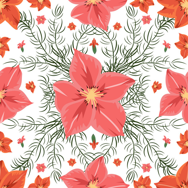 Płynny wzór kwiatowy  - Wektor, obraz