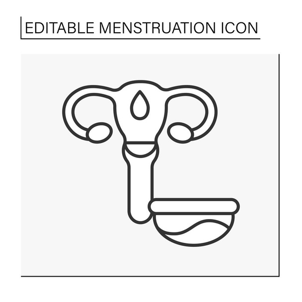  Menstruációs korong vonal ikon - Vektor, kép