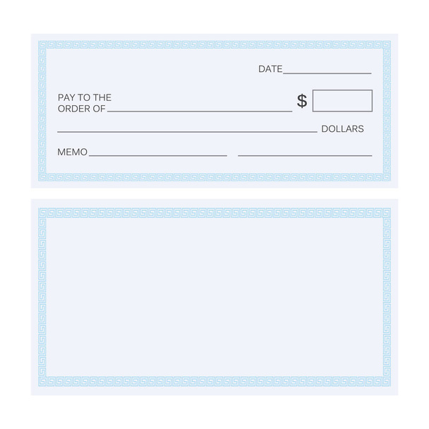 Blank check template. Check vector template. Banking check template - Vector, Image
