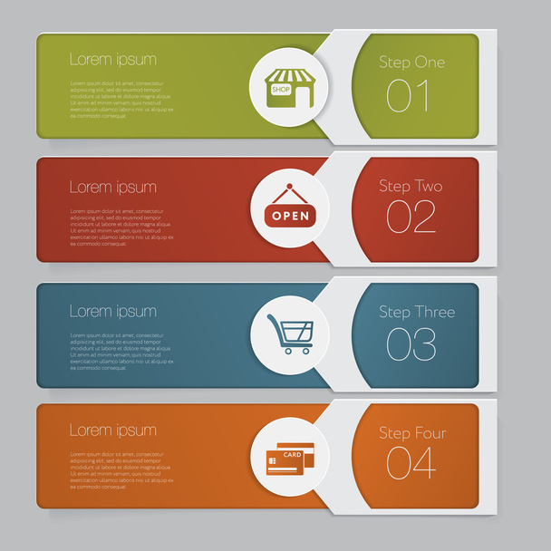 Infographic. Design number banners template graphic or website layout - Vector, Imagen