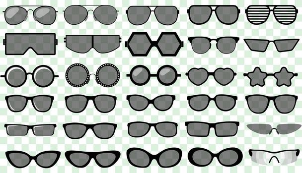 Sunglasses set, Summer eyewear sun protection sunglass. vector - Vector, Imagen