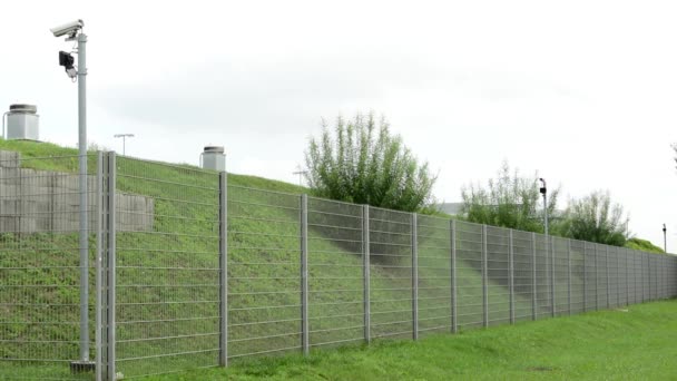 Safety fence with cameras - Footage, Video