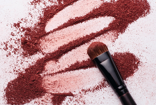 Close-up of Make-up Powder with Brush - Photo, Image