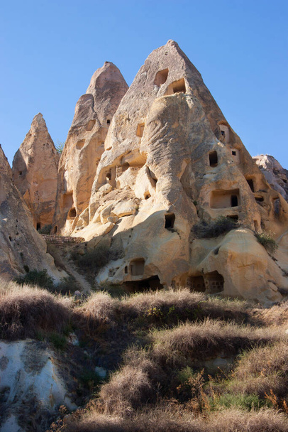 Famosas antiguas moradas rocosas de Capadocia Turquía - Foto, imagen
