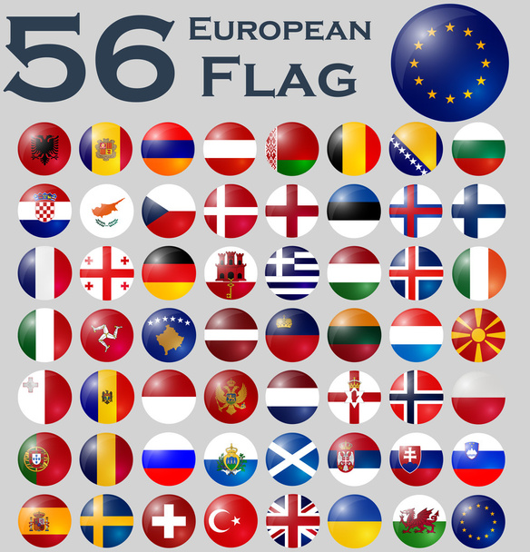 Drapeaux européens. - Vecteur, image