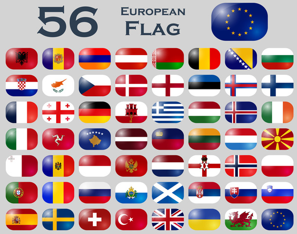 Европейские флаги овальной формы
. - Вектор,изображение