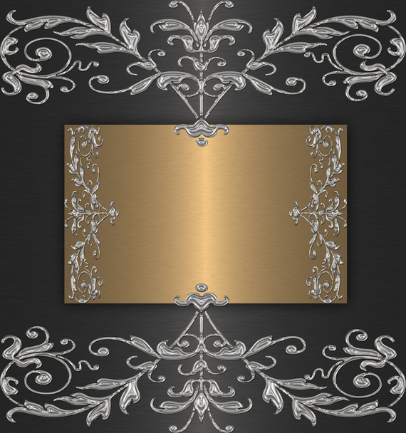 Gold with silver background - Photo, Image
