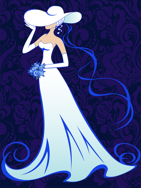 Bride on a dark background - Vector, Image