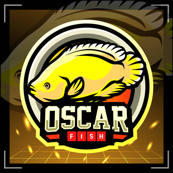 Mascote de peixe Oscar. design do logotipo esport - Vetor, Imagem