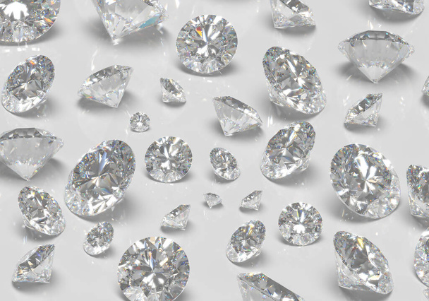Красивий 3D рендеринговий блискучий діамант у блискучому вирізі на білому тлі, Кришталевий фон
 - Фото, зображення