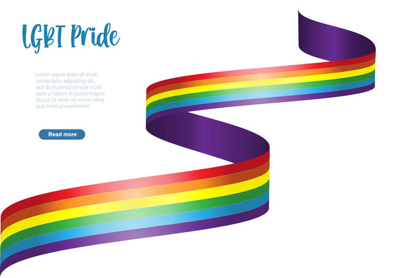 Identité sexuelle du drapeau arc-en-ciel LGBT en forme de ruban dégradé. gay, lesbienne, homosexuel fierté culture et transgenre communauté symbole.  - Vecteur, image