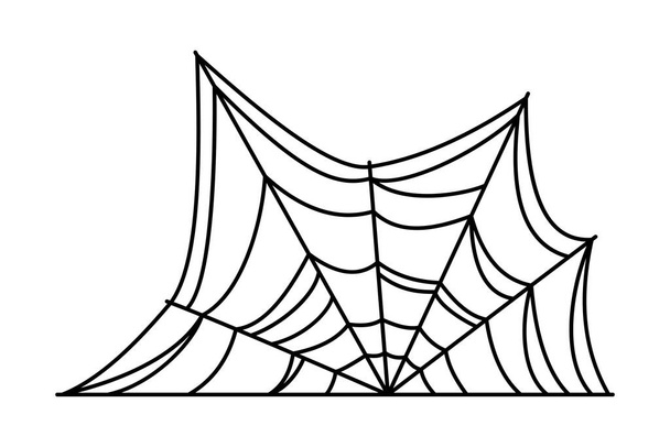 Araña símbolos web, telaraña realista. Arte clip de Halloween - Vector, imagen