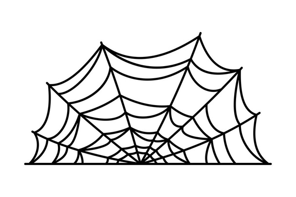 クモの巣のシンボル現実的なクモの巣。ハロウィンクリップアート - ベクター画像