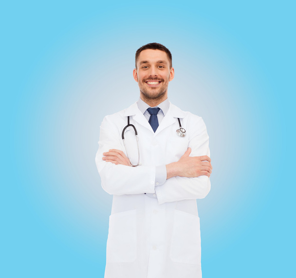 smiling male doctor with stethoscope - Φωτογραφία, εικόνα