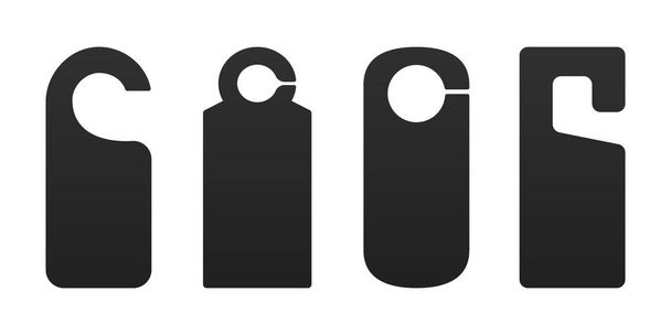 Etiquetas de la puerta del hotel plantilla icono signos conjunto de diseño de estilo plano vector ilustración. - Vector, Imagen