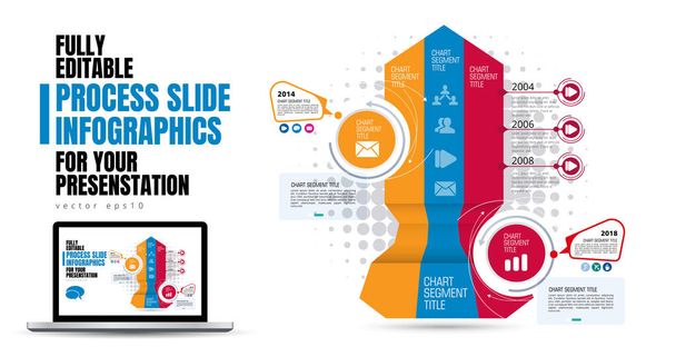 Επιχειρηματική διάταξη infographic. Σχεδιασμός πολύχρωμων προτύπων παρουσίασης - Διάνυσμα, εικόνα