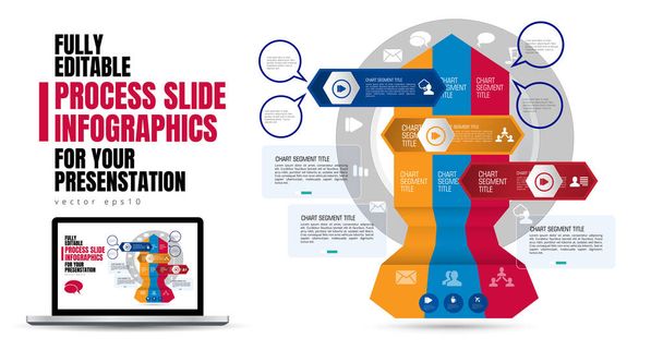 Diseño de infografía de negocios. Plantillas de presentación coloridas de diseño - Vector, Imagen