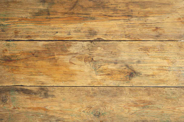 Fondo de mesa de madera vieja. Superficie de madera rústica con textura y manchas. Copiar espacio. - Foto, imagen