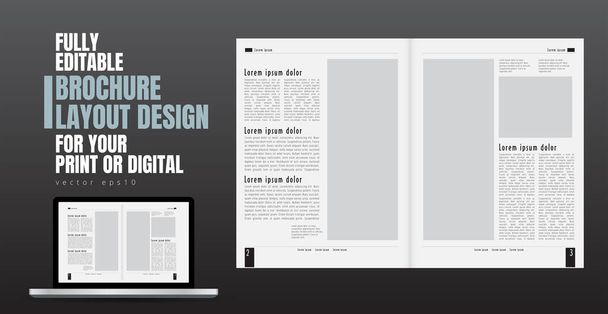 Revista de negocios, diseño de folleto fácil de editar
 - Vector, imagen