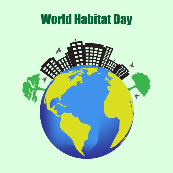 ilustração vetorial para o dia mundial do habitat - Vetor, Imagem