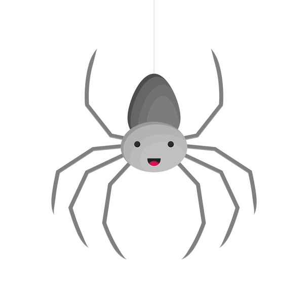 Vector flat style illustration of spider - ベクター画像