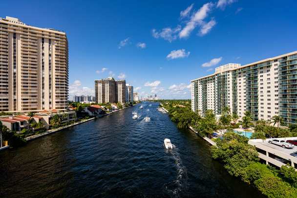 Ilmakuva Intracoastal Waterway Miami Aventura - Valokuva, kuva