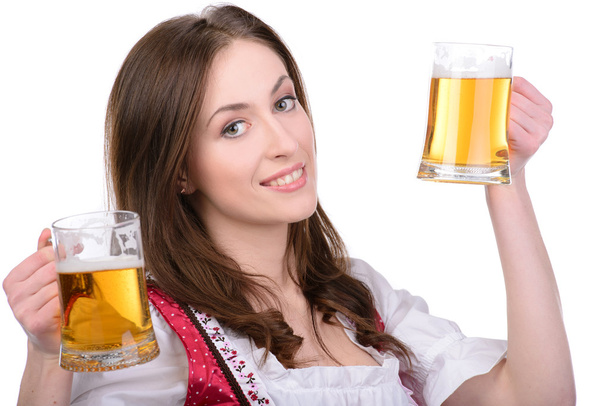 Girl with beer - Foto, imagen