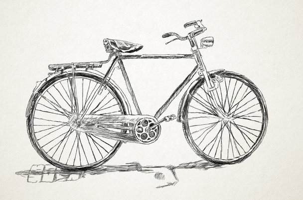 Vanha polkupyörä - lyijykynäpiirustus
 - Valokuva, kuva