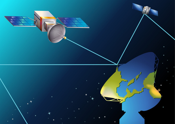 satelity w pobliżu ziemi - Wektor, obraz