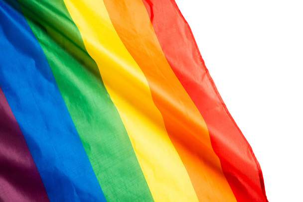 Rainbow flag as a background. Top view. LGBT flag.  - Photo, Image
