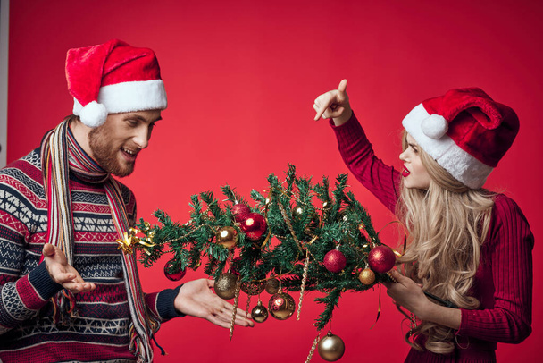 man and woman holiday christmas fun romance lifestyle - Photo, Image