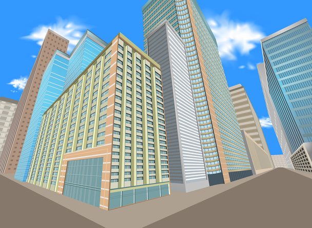 Building in the city - Vector, imagen