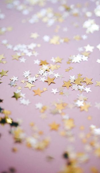 christmas background with stars and confetti - Foto, Imagen