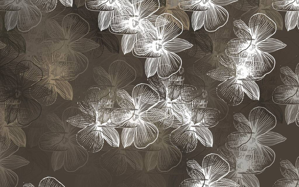 Modello scarabocchio vettoriale grigio chiaro con fiori. Illustrazione colorata in stile scarabocchio con fiori. Modello strutturato per siti web, banner. - Vettoriali, immagini
